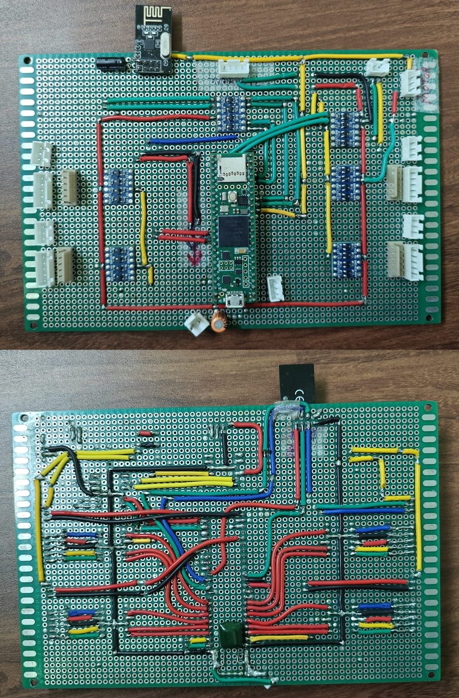 Custom AGV control PCB, both sides